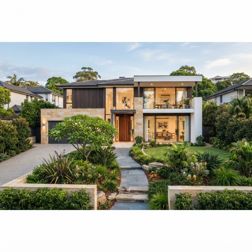 Elegant contemporary Sydney residential home exterior